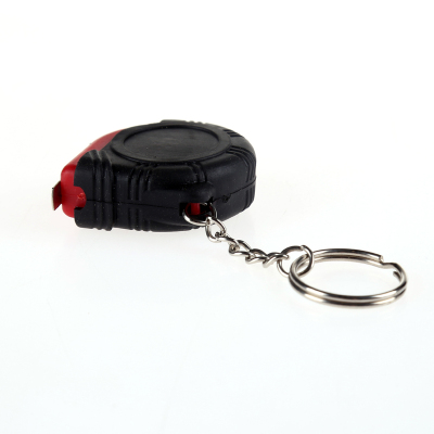 Several colors portable rubber cover small steel tape key rings gift tape