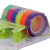 Rainbow color adhesive tape with holder transparent stationery tape 