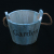 Retro style small bucket shape plant flowerpot with hemp rope handle exquisite wooden flowerpot