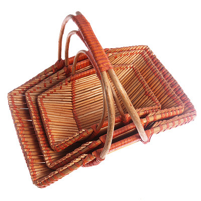 willow Storage Basket rattan Country Style Bamboo basket rectangle medium high willow basket 