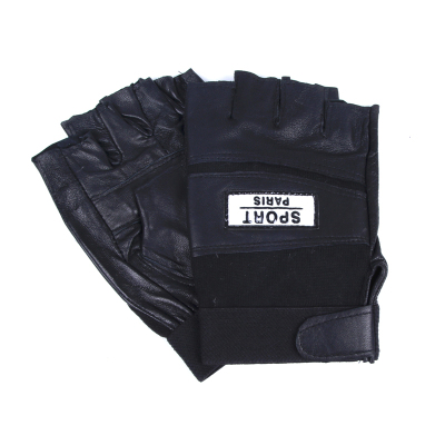 Outdoor half-finger gloves black unisex sports gloves leather elastic gloves