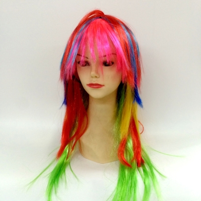 Color long straight hair party wig hair