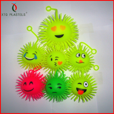 plastic tpr emoji toy puffer ball colorful puffer ball stress ball