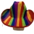 Striped pleuche adult cowboy hat