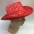 Red merry christmas cowboy hat cap