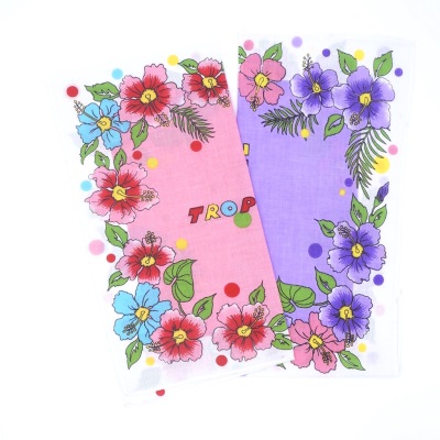 Women 100% cotton 28cm colour-based printed handkerchiefs