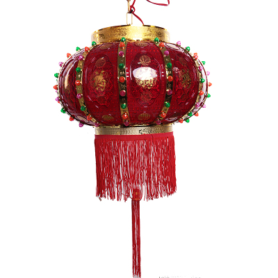 joyous symbol red lantern rotating colorful bulbs lanterns