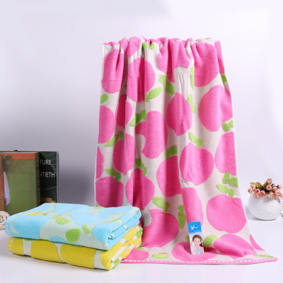 Hot sale chinese famous brand 100% cotton bath towel fruit beath towel pear bathtowel set