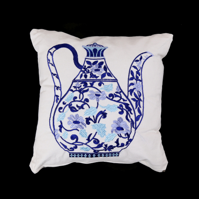 Chinese classic blue and white porcelain cushion with no filler