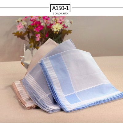 Men 100% cotton 43cm yarn-dyed satin stripe handkerchiefs in stock factory direct sale