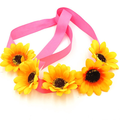 Five Sunflower Headband Hair Accessory Two Using for Headwear and  Waistband