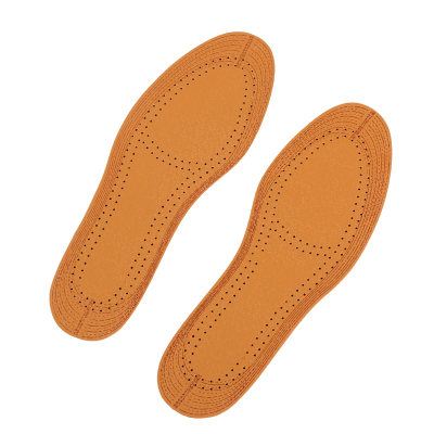 Yellow leather knurling cuttable insoles