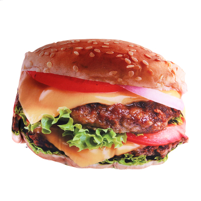 Hamburger shape throw pillow