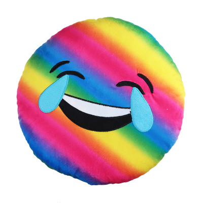 QQ expression rainbow cushion back cushion