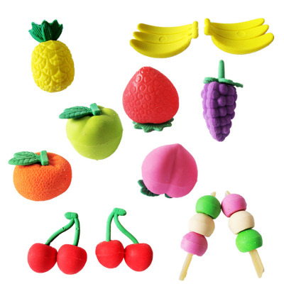 Fruit shape eraser 2pcs bag