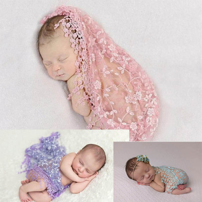 Lace baby baby towel neonatal props Europe and the United States burst printing parcel towels