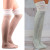 New stockings socks color stitching piles heap ladies hollow lace knee boots sets