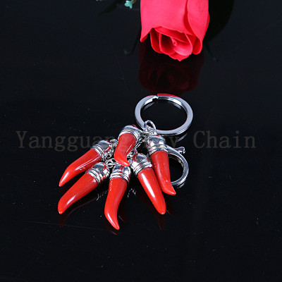 Factory wholesale red red red pepper pepper souvenir key buckle