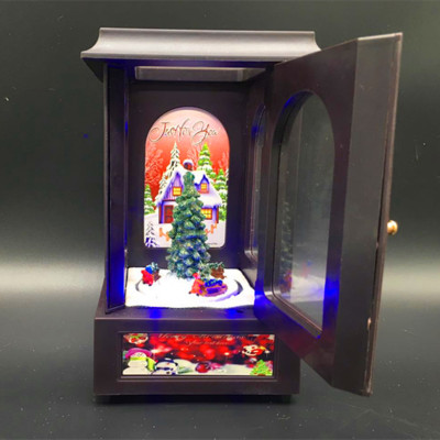 Manufacturers selling Christmas ornaments Christmas music box rotating Santa Snowman Nightlight