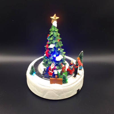 Manufacturers selling Christmas ornaments Christmas music box rotating Santa Snowman Nightlight