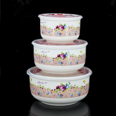 guotong ceramicThe 2017 new type A full flower preservation bowl three-piece set