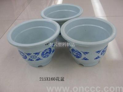 Wholesale Supply Plastic Flowerpot Imitation Blue and White Porcelain Flowerpot 240x150 Flowerpot
