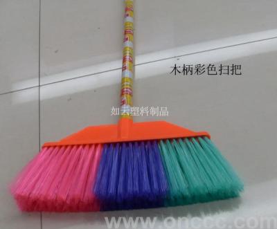 Wholesale Supply Plastic Wooden Handle Color Broom
