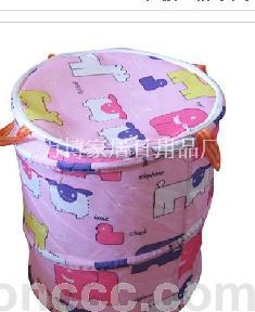 Cotton tube cartoon trash can collapsible storage bin of dirty laundry