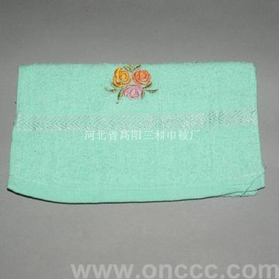 Green cotton towels