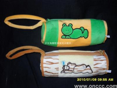 Round pencil case-Tiger animal embroidery. Frog 107
