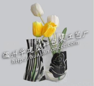 Transparent PVC black printing promotion vase.