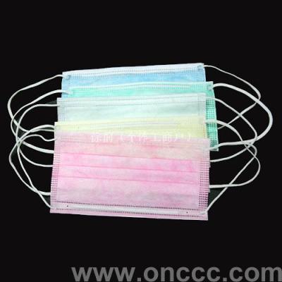 Environmental protection color elastic ear hanging three layers with filter cloth disposable mask
