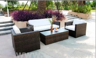 Faux Wicker rattan lounge sofas 123U Villa outdoor furniture patio garden terrace sofa couch