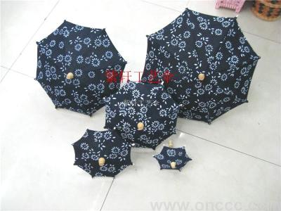 Blue cotton craft umbrella