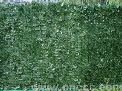 Simulated Plastic Fence with Leaves