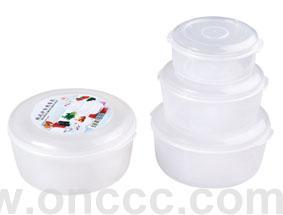 Plastic Microwave Oven Three-Piece Set round Preservation Box