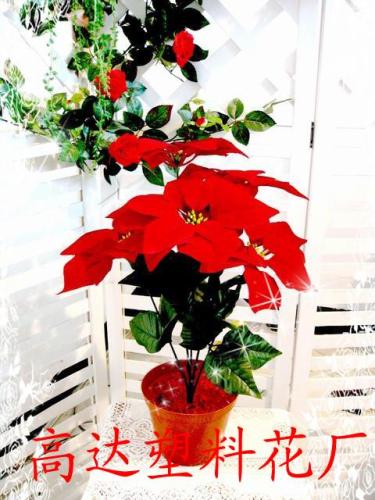 Simulation Christmas Flower Simulation Poinsettia Plastic Lawn Artificial Lawn Simulation Christmas Flower 7 Christmas Flower Potted Simulated Flowers Simulation Rose Flower 