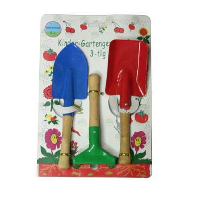 Mini garden tools, gardening tools, children's three-set, wooden handle set garden tools