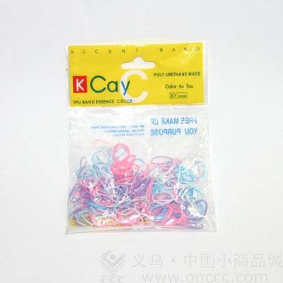 Yellow colored plastic bags of small rubber band