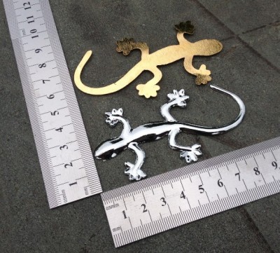 Solid metal gold and silver Gecko Gecko/peril/asylum havens stickers stickers/the 
