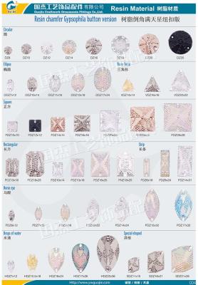 Resin chamfer full star button version of jewelry accessories