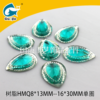 Resin two - color water droplets lighting paste drill process diamond paste gemstone hand sewn