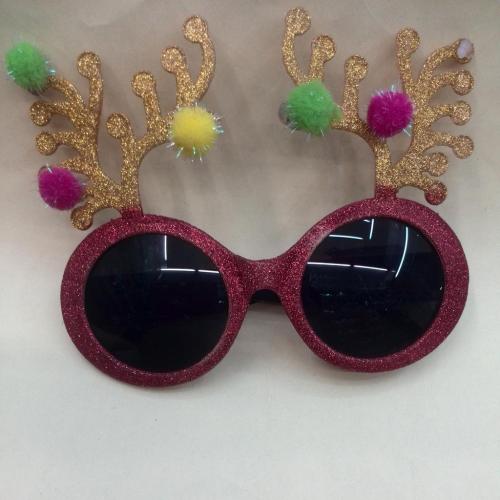 manufacturers supply new al1282 ball fun glasses multicolor sticky ball onion powder antlers glasses