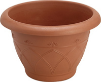 Durable plastic flower pots green solid