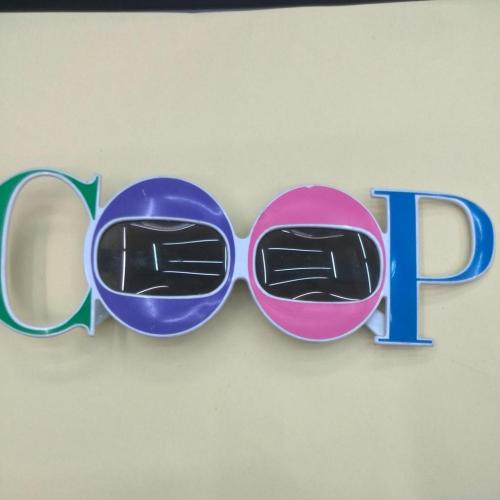 Factory Direct Supply Al1329 Ball Glasses 4-Color Letter Coop Glasses