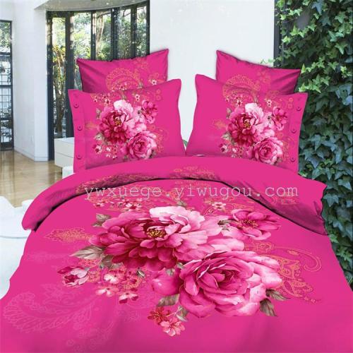 Snow Pigeon Home Textile Bedding Active Printing Pro-Velvet European Autumn and Winter Warm Bedding Twill Four-Piece Set Factory Direct Sales --- Treasure 