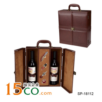Yiwu purchase CHAN Wing packing double the box with red wine bottle of red wine, though wine set