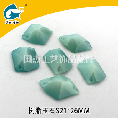 Resin and jade S16*21-21*26 special diamond resin diamond shaped jade pendant necklace scarf jade diamond
