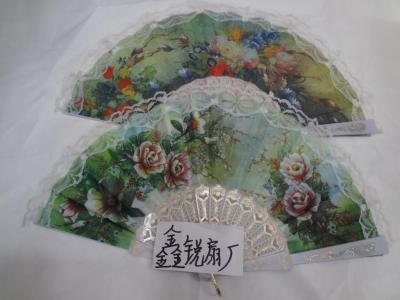 Manufacturer direct selling quality advertising tourism plastic fan Spanish lace fan pure hand craft fan.