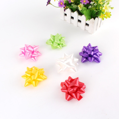 Supply Gift Packaging Flower Christmas Gift Flowers Pp Plastic Ribbon Star Flower